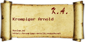 Krompiger Arnold névjegykártya